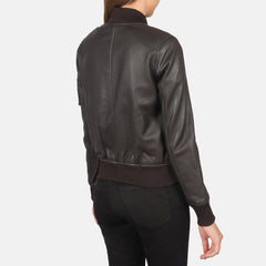 Tarar Brown Leather Bomber Jacket
