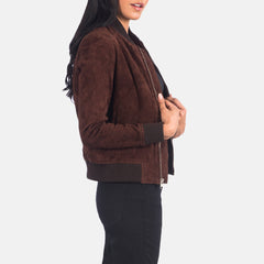 Nadas Brown Suede Bomber Jacket