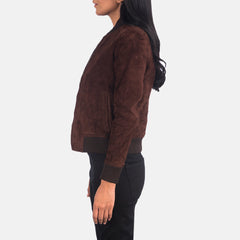 Nadas Brown Suede Bomber Jacket