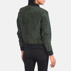 Nadas Green Suede Bomber Jacket