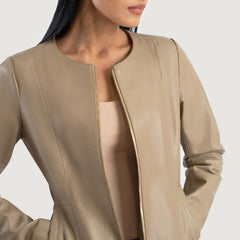 Tipus Beige Leather Jacket