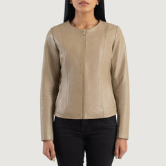 Tipus Beige Leather Jacket