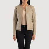 Tipus Beige Leather Jacket