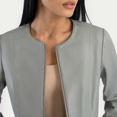 Tipus Grey Leather Jacket
