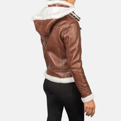Koton Brown Leather Hooded Jacket