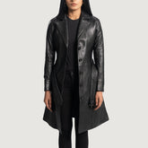 Sator Black Leather Coat Jacket