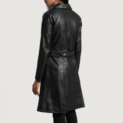 Sator Black Leather Coat Jacket