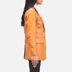 Dagas Brown Leather Blazer Jacket