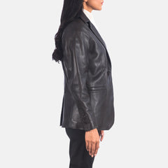 Kedum Brown Leather Blazer Jacket