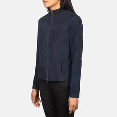 Jotean Blue Suede Biker Jacket