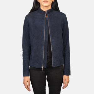 Jotean Blue Suede Biker Jacket