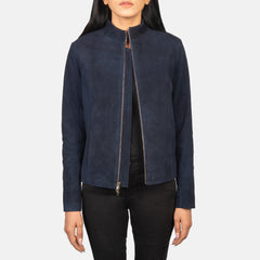 Jotean Blue Suede Biker Jacket