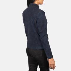 Jotean Blue Suede Biker Jacket