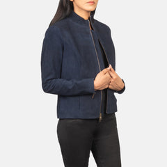 Jotean Blue Suede Biker Jacket