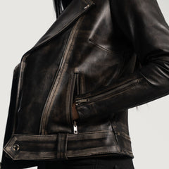 Silen Brown Leather Biker Jacket