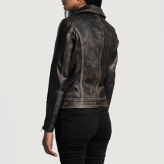 Silen Brown Leather Biker Jacket