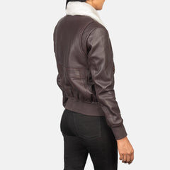 Ulbet Maroon Leather Bomber Jacket