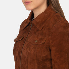 Wymos Brown Suede Trucker Jacket