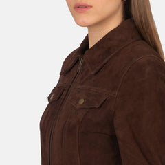 Wymos Mocha Suede Trucker Jacket