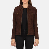 Wymos Mocha Suede Trucker Jacket