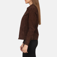 Wymos Mocha Suede Trucker Jacket