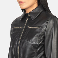 Qulos Black Leather Jacket