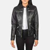 Qulos Black Leather Jacket
