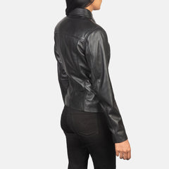 Qulos Black Leather Jacket