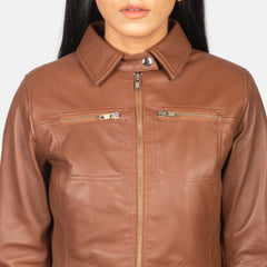 Qulos Brown Leather Jacket