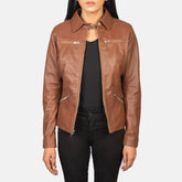 Qulos Brown Leather Jacket
