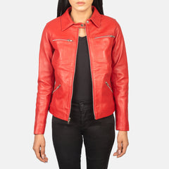 Qulos Red Leather Jacket