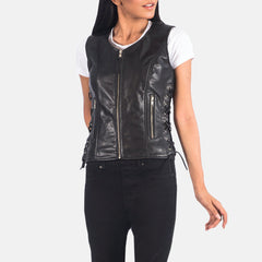 Dados Black Leather Biker Jacket