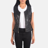 Dados Black Leather Biker Jacket