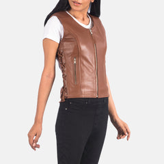 Dados Brown Leather Biker Jacket