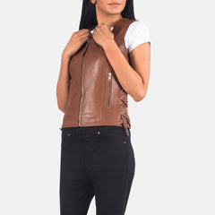 Dados Brown Leather Biker Jacket
