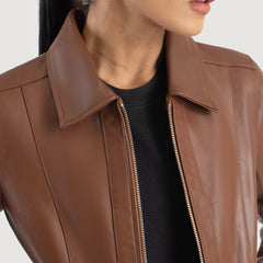 Noran Brown Leather Jacket