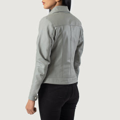 Noran Grey Leather Jacket