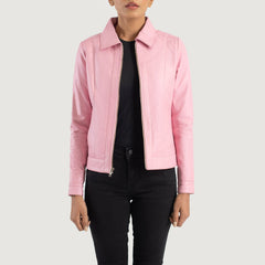 Noran Pink Leather Jacket