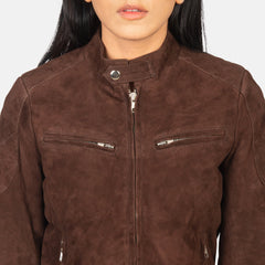 Kalian Mocha Suede Bomber Jacket
