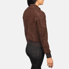 Kalian Mocha Suede Bomber Jacket