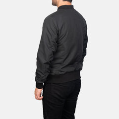 Vevet Black Leather Bomber Jacket