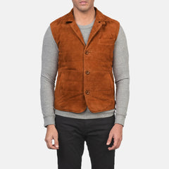 Zaret Brown Suede Vest Jacket