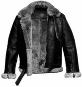 B3 Bomber Sheepskin Men’s Black Jacket