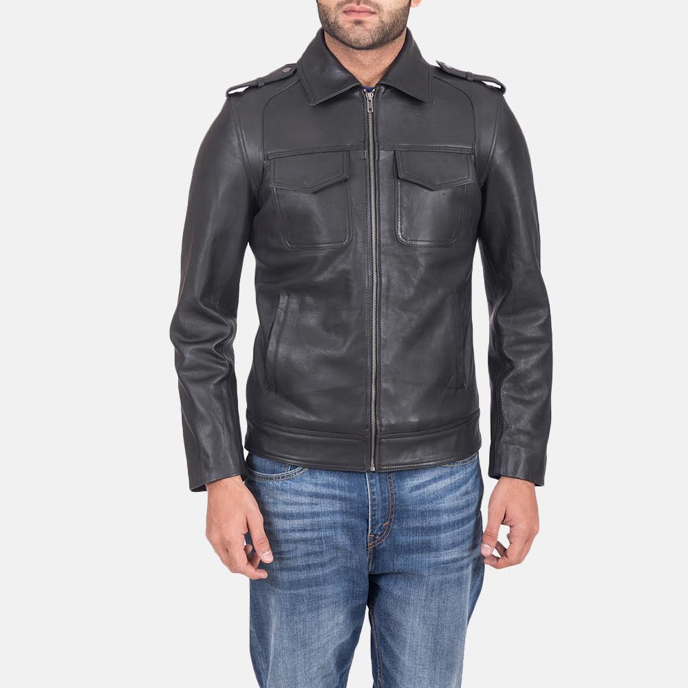Rosin Black Leather Jacket