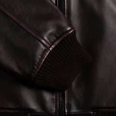 Midnight Crest Leather Bomber Jacket