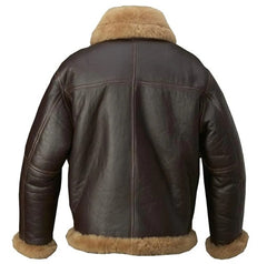 Brown B3 Raf Aviator Bomber Shearling Leather Jacket