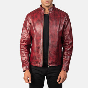 Vabos Burgundy Leather Jacket