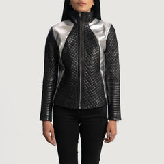 Jolon Black Leather Biker Jacket