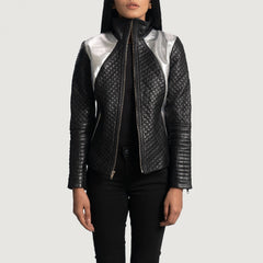 Jolon Black Leather Biker Jacket
