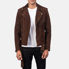 Qumas Mocha Suede Biker Jacket